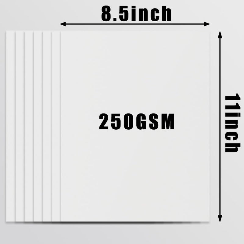 TEETOOKEA 30 Sheets White Cardstock, 8.5 x 11 Card Stock, 92lb/250gsm Thick Cover Stock, Heavyweight Printer Paper for Invitations, Scrapbooking, Crafting, DIY Projects, Decoration and Drawing - Image 2